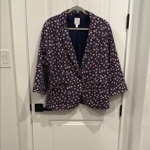 LC Lauren Conrad Floral Blazer - Pink and Blue
